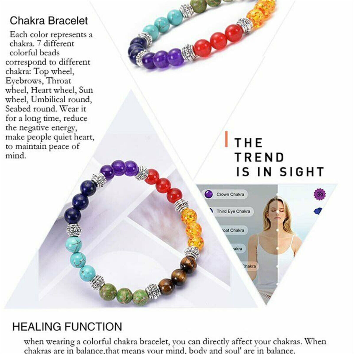 7 Chakra Healing Beaded Bracelet Natural Lava Yoga Reiki Stone Bracelet Jewelry