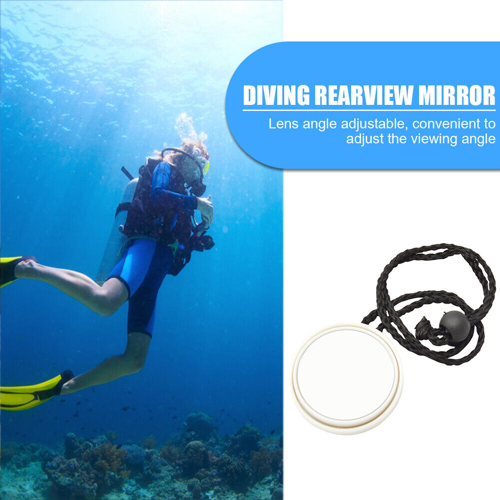 Diving Gear Scuba Diving 360 Degree Adjustable Mirror with Lanyard (White)