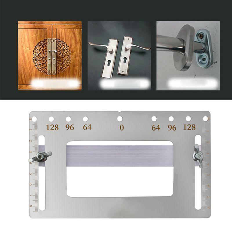 Stainless Steel Door Furniture Handle Punch Locator Template Gauge Drill Guiding