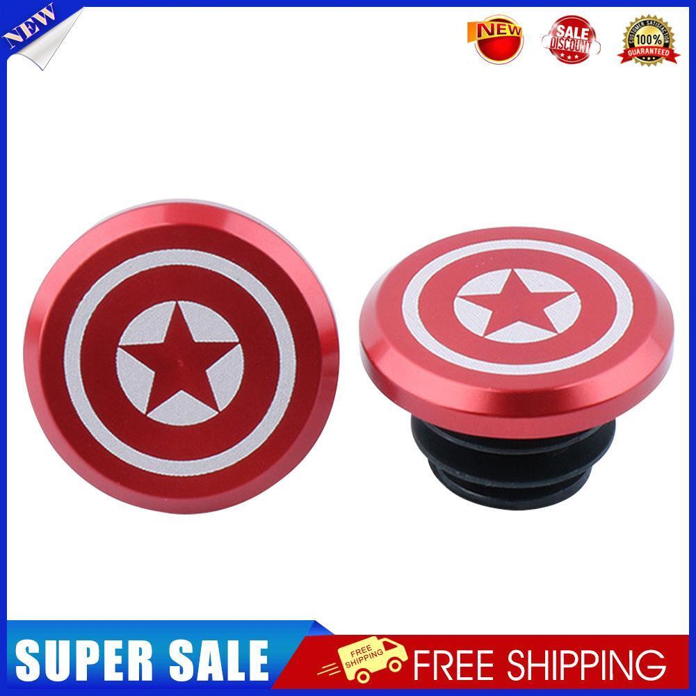 2pcs Aluminum Handlebar End Caps Plugs for MTB Road Folding Bike (Red 2)