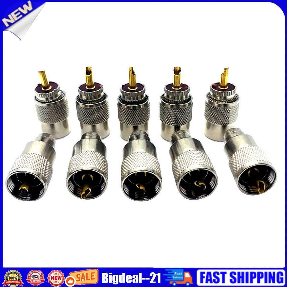 10pcs UHF PL259 Male Twist-on Connectors RG8 RG58 RF Coaxial Cable Adapters