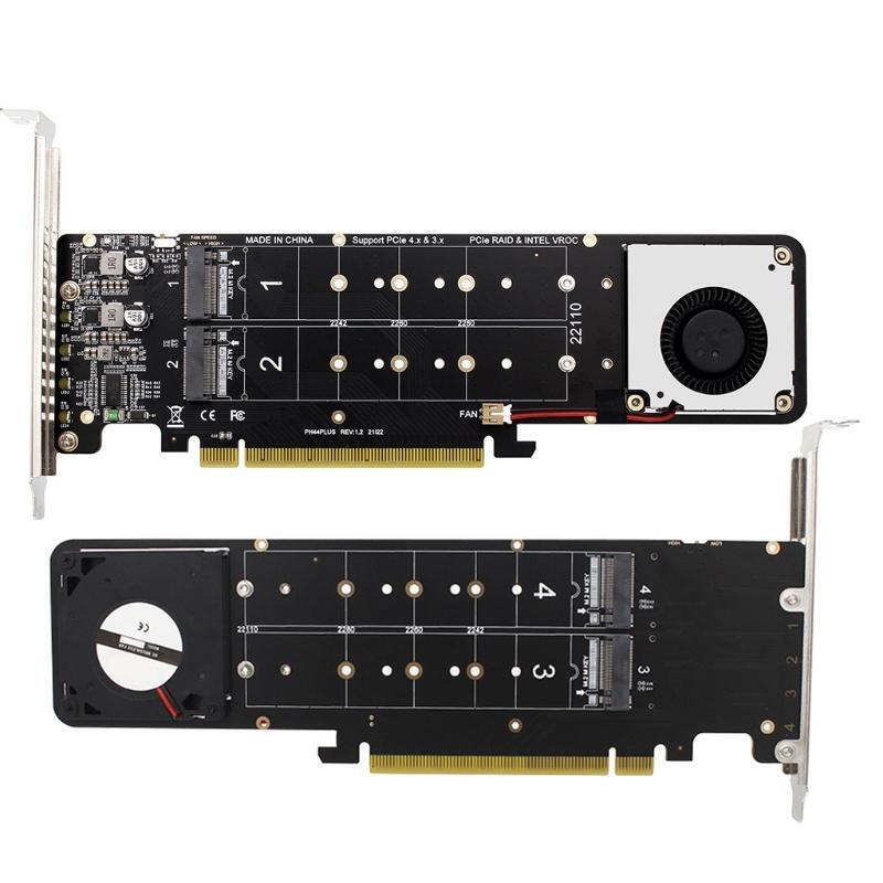 NVME Hard Disk Adapter fo M.2 NVME (M-Key) SSD to PCIE 4.0 X16 Expansion Card
