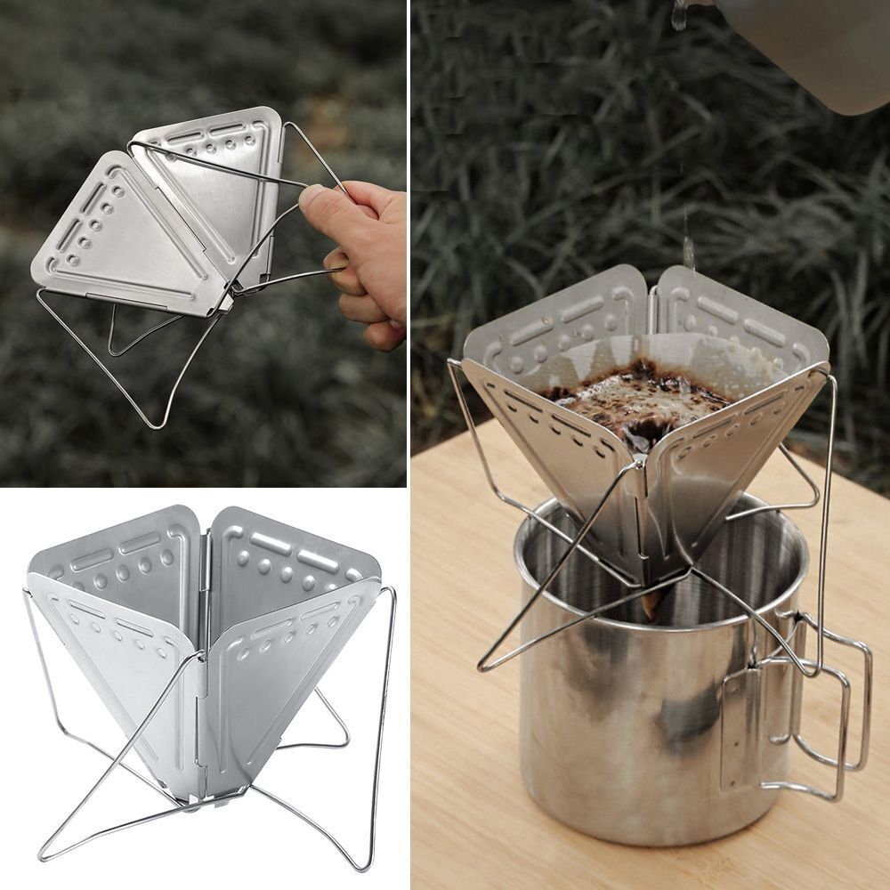 Stainless Steel Camping Funnel Coffee Drip Rack Coffee Filter Dripper Holder