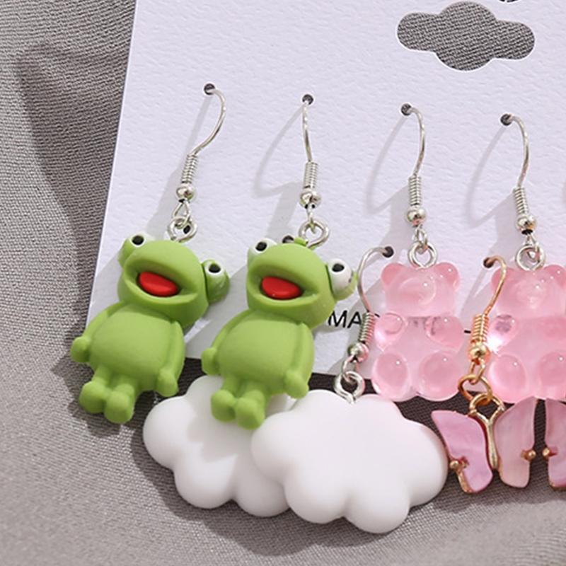 5 Pairs Hanging Animal Earrings for Women Designer Statement Funny Earrings