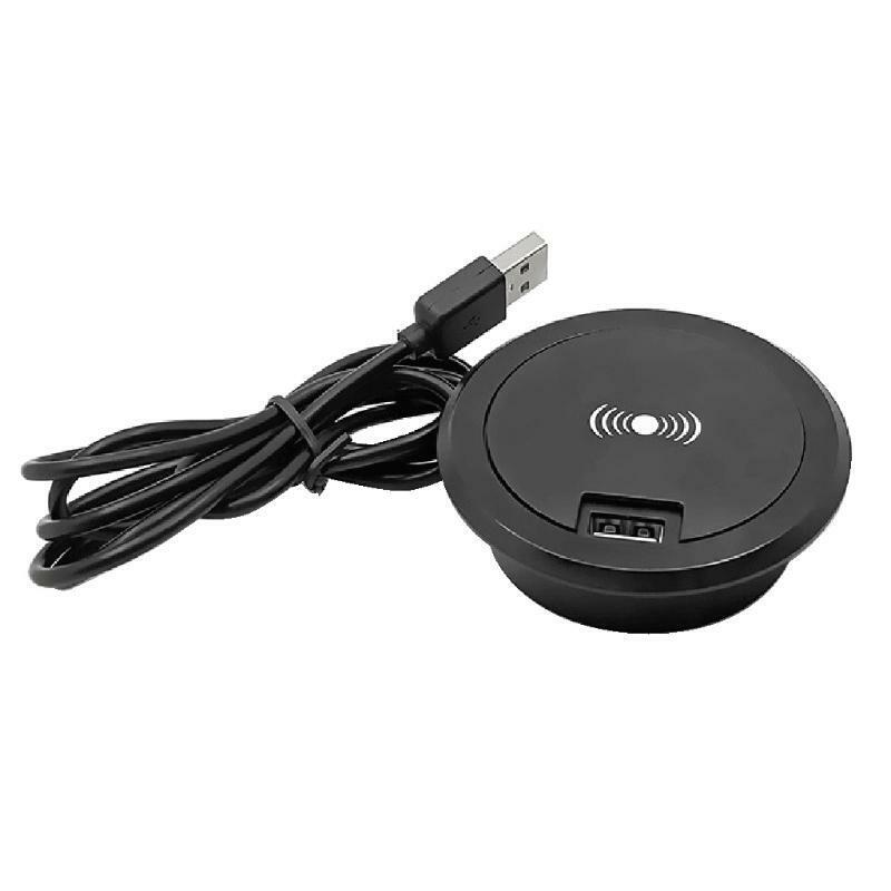 Convenient Safe Wireless Charger Round Embedded 10W Desk Wireless Charger