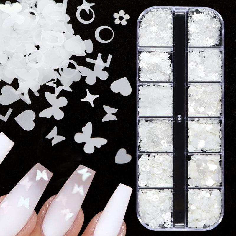 Valentines Day Heart Nail Glitter Sequins Confetti Paillettes for DIY Nail Art
