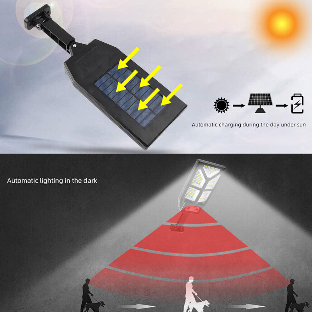 196 LED Solar Wall Light Waterproof Outdoor Motion Sensor Garden Path Lamp