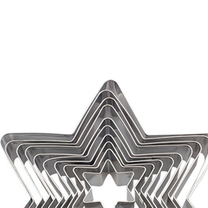 10 PCS Six-pointed Star Biscuit Cookie Cutter Stainless Steel Baking Utensils