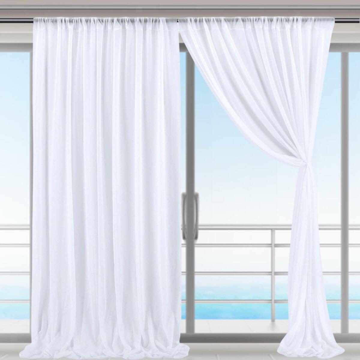 1.5x2.15M White Curtain Backdrop Panels Background Decoration for Party