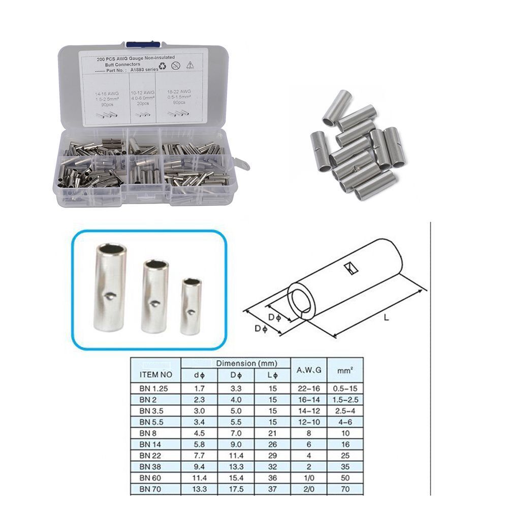Copper Tube Terminal Connectors Battery Terminals Uninsulated Electric Crimp