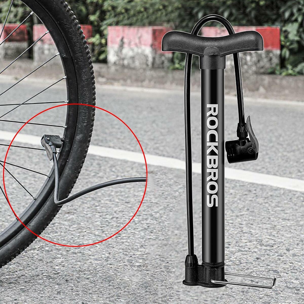 Heavy Duty Bicycle Floor Pump  for  and  Valve  Black