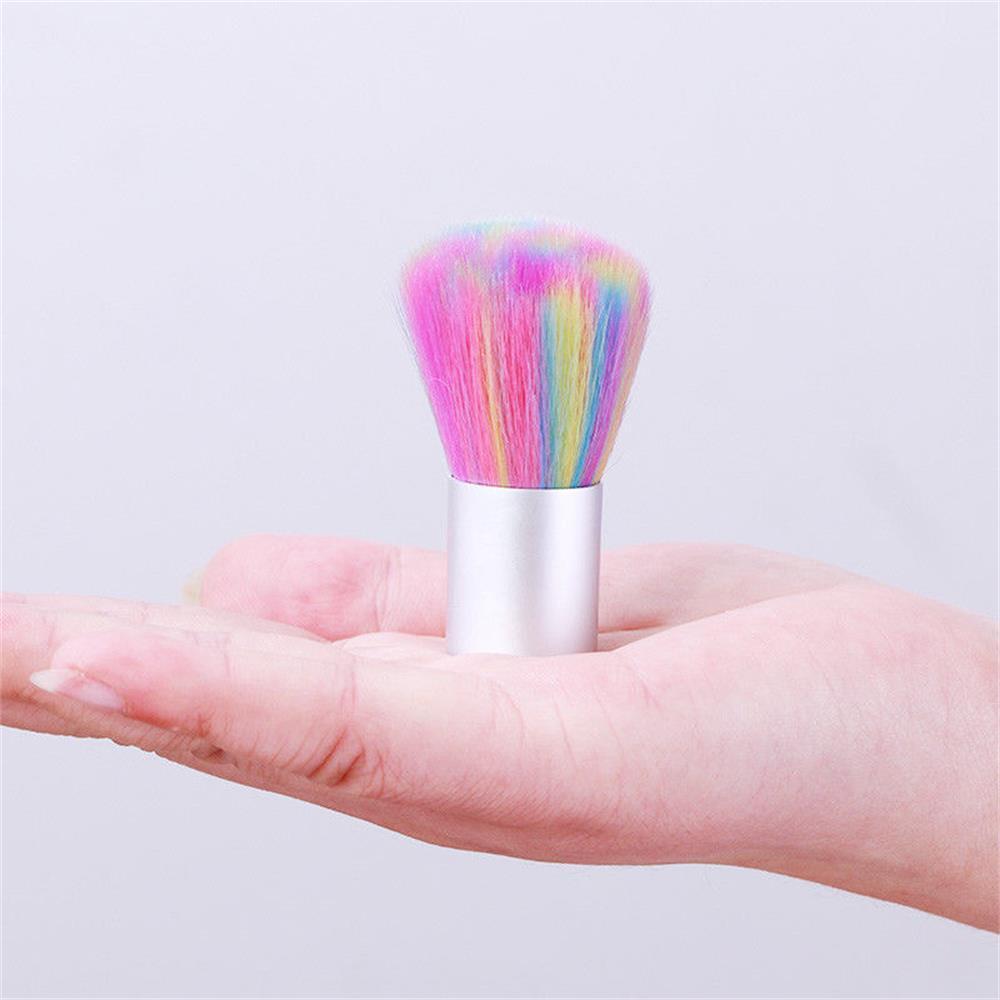 Rainbow Color Manicure Cleaner Nail Art Dust Brush Fiber Hair Powder Remover