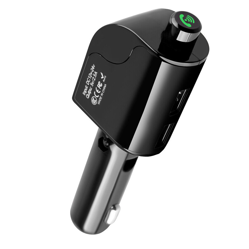 Dual USB Port Car Charger Bluetooth-compatible Handsfree Kit FM Transmitter