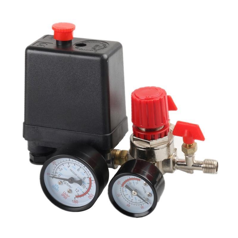 Air Compressor Pressure Switch Gauge Double Safety Valve Pressure Control 220V