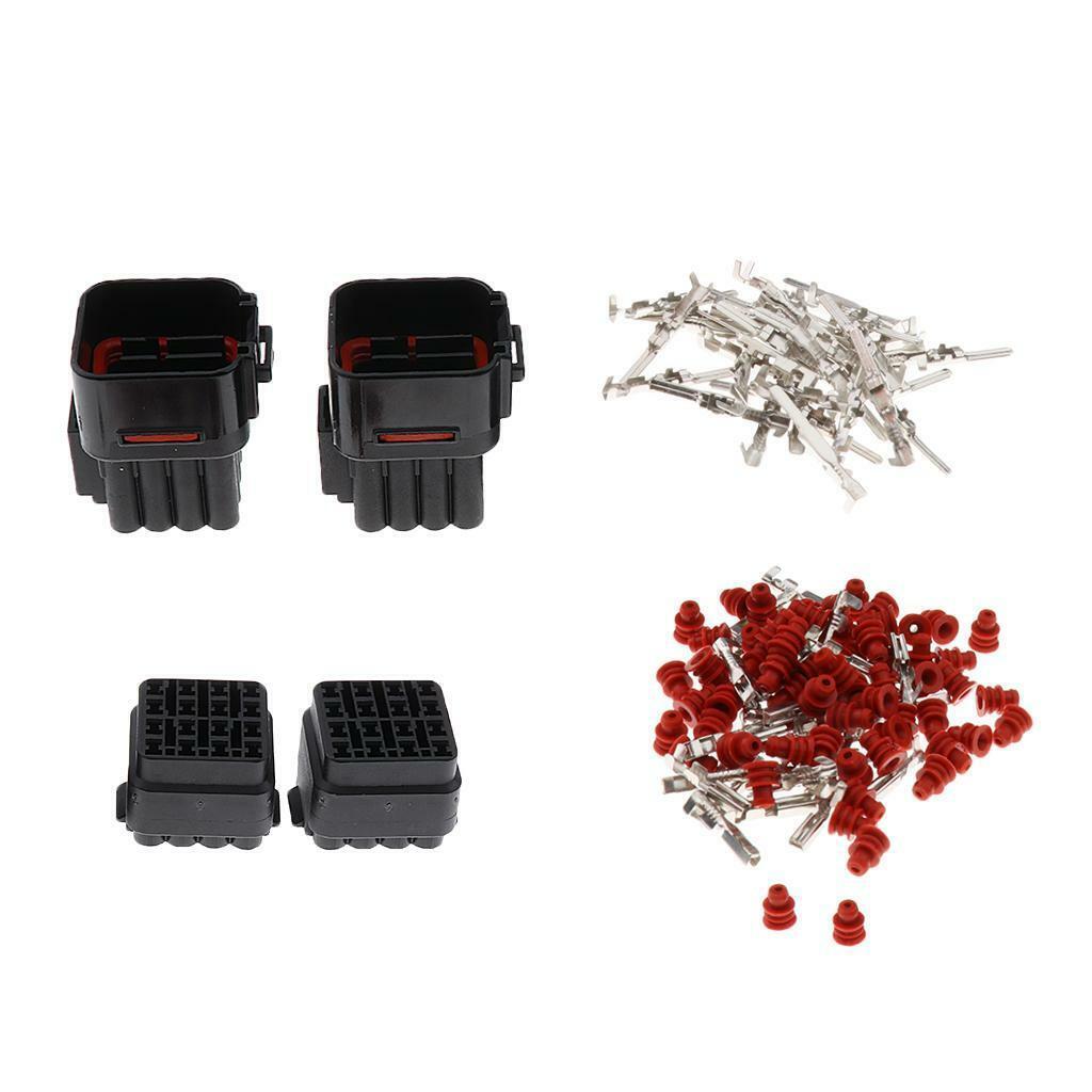 2  16Pin Car Waterproof 2.2mm Terminals Electrical Wire Connector Plugs