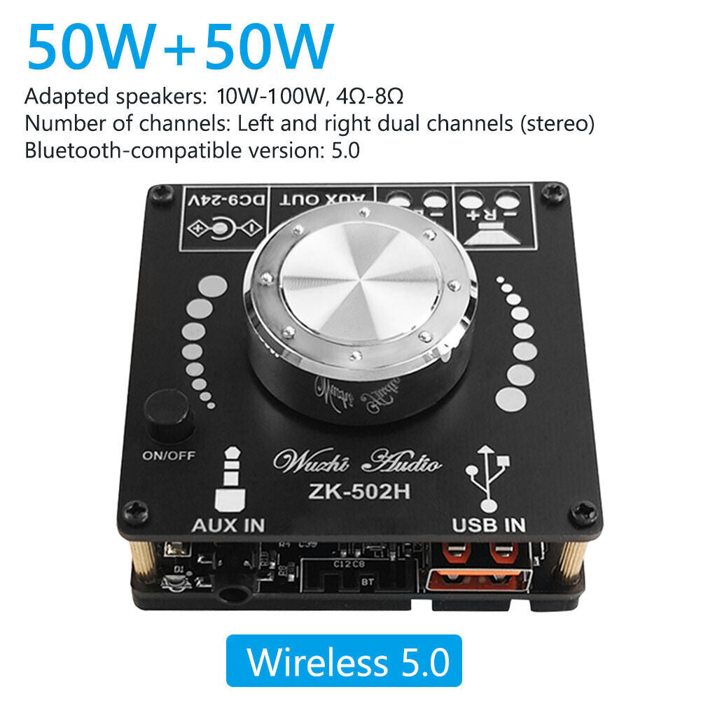 ZK-502H 2x50W HiFi Bluetooth-compatible Amp Digital Power Amplifier Board