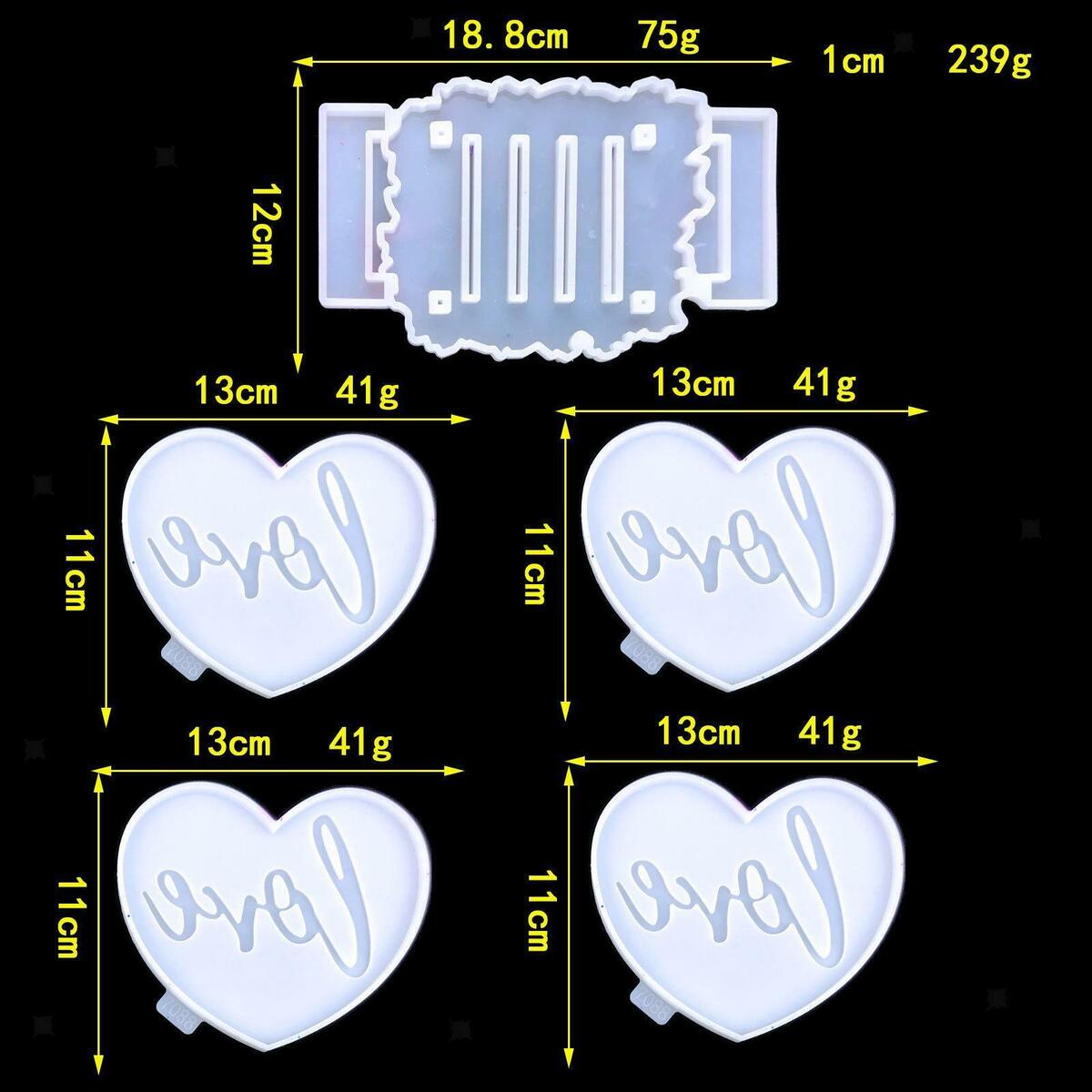 Epoxy  Coaster Decorative Creative Handmade Ornaments Crafts Heart