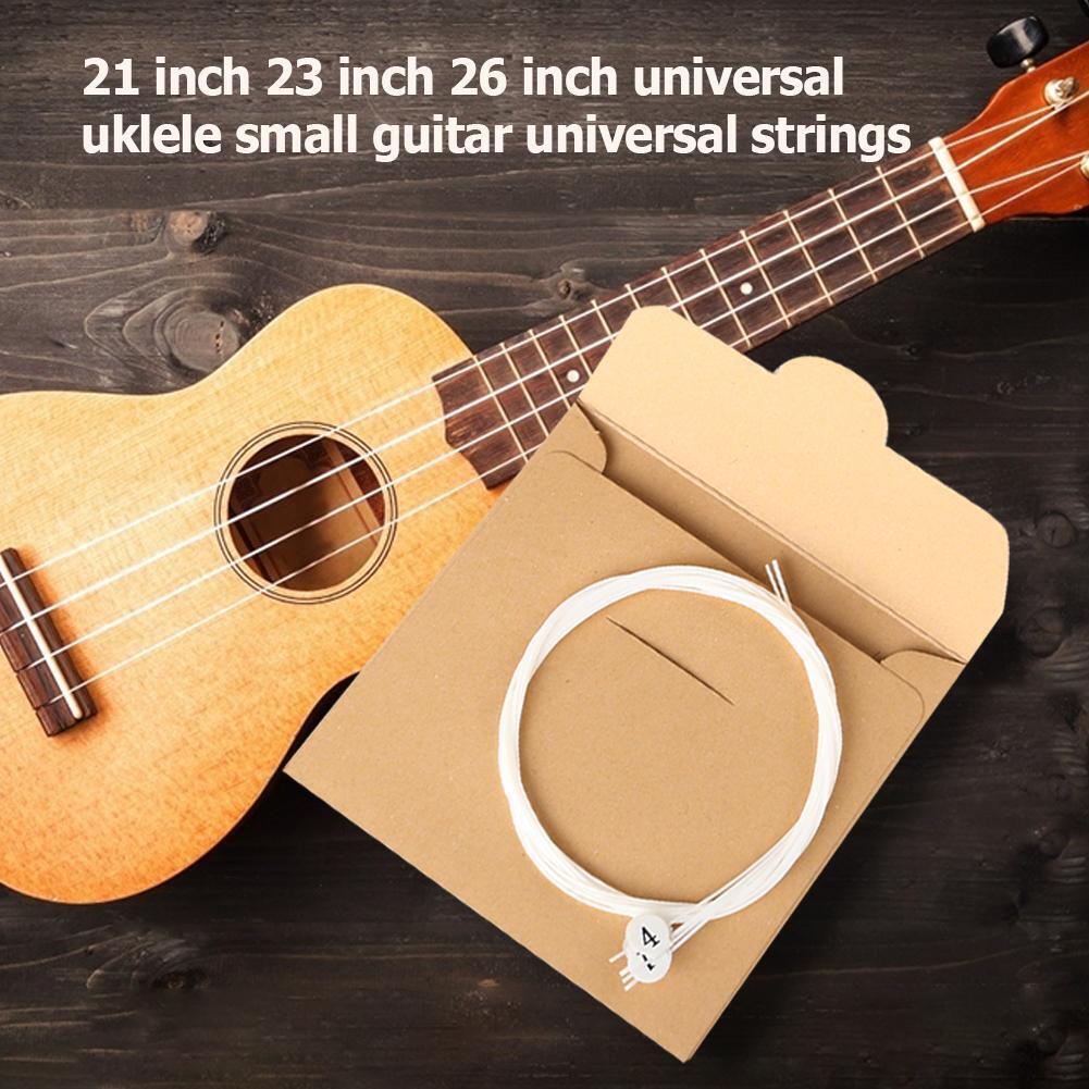 4pcs/set Ukulele Strings Replacement Part for 21 23 26 inch Ukulele White