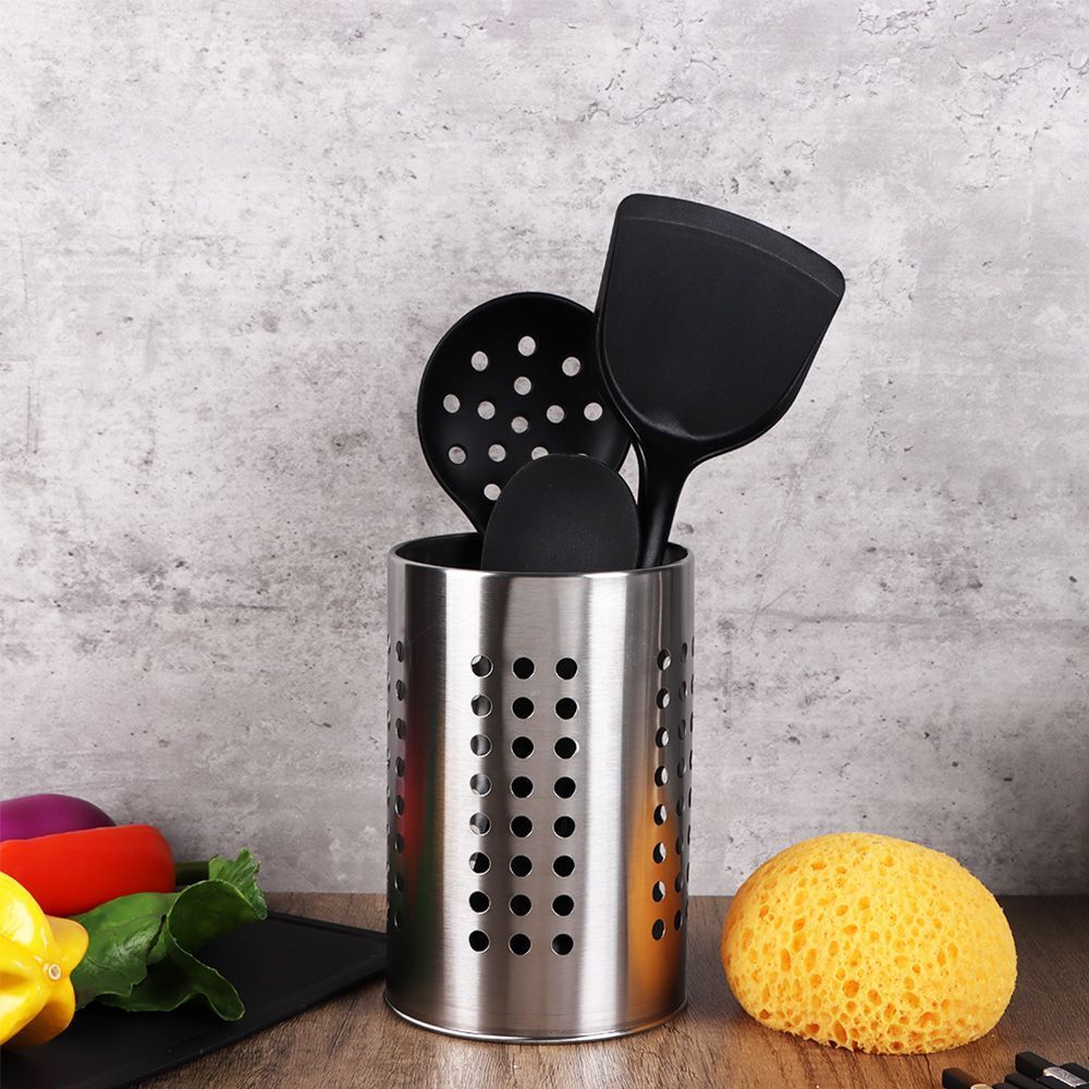Home Cutlery Holder Stand Drainer Utensil Tableware Cage Water-Logging Basket