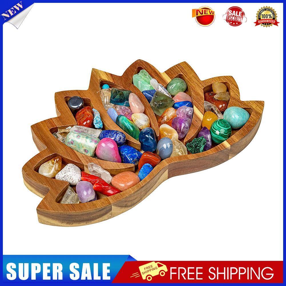 Crystal Display Holder Lotus Shaped Healing Stones Tray Desktop Organizers