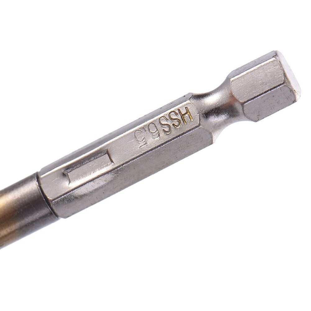 13pc 1/4" Hex Fitting Titanium Drill Bit Set For Metal Wood fits impact