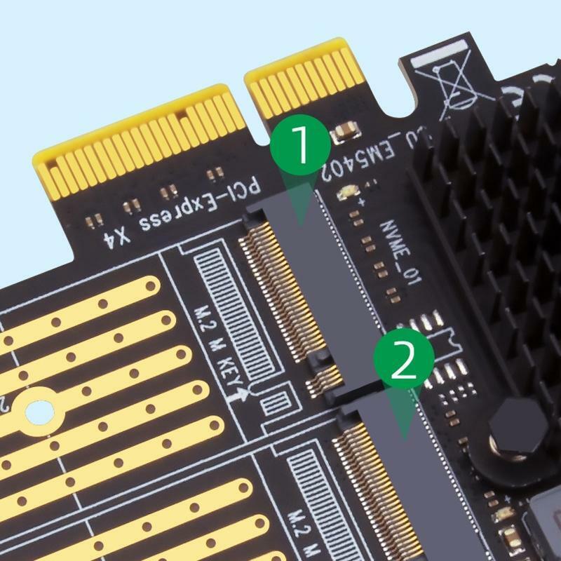 PCIe Adapter Card PCIe X4 to M.2 NVME M B Key Double Converter Expansion Card