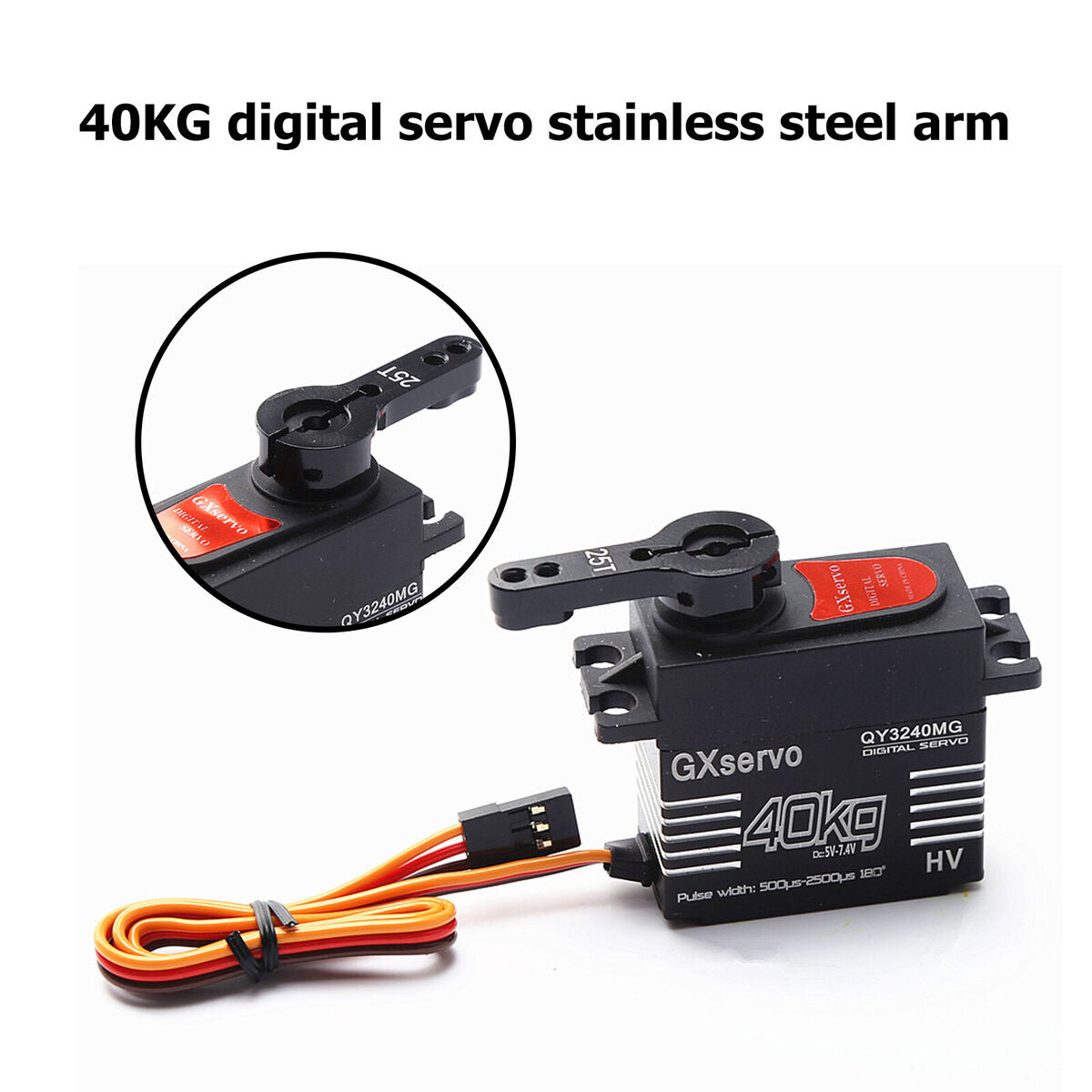 Waterproof 40kg Metal Gear Digital Servo Kits for DIY 1/8 1/10 RC Car Robot