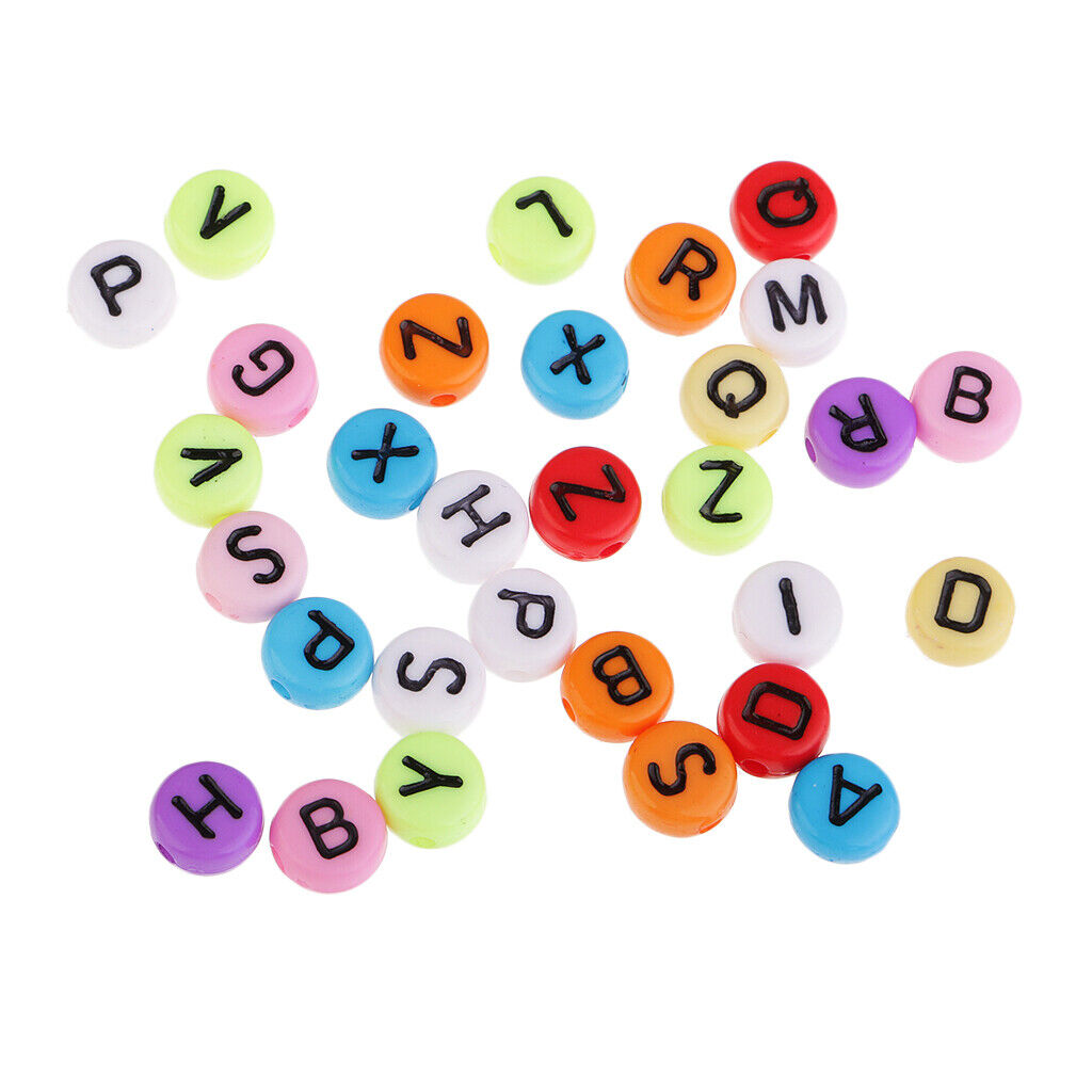 100 Pcs Alphabet  DIY Letter  For Jewelry Craft Colored