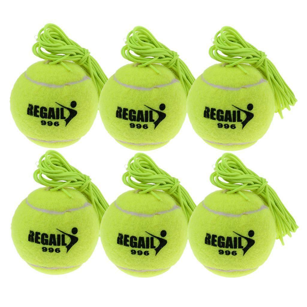 6x Durable Tennis Ball with Cord Tennis  Replacement Practice