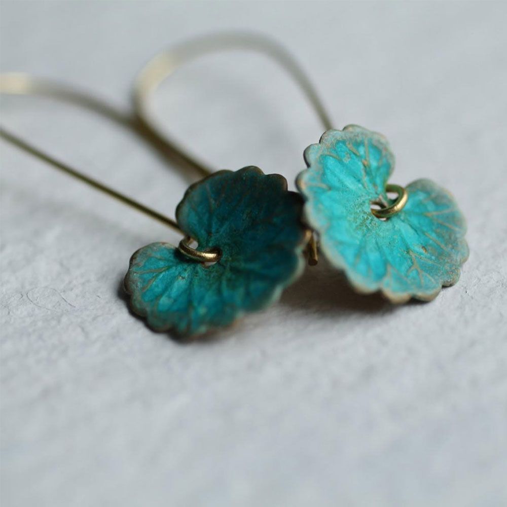 Jewelry Green Party Non-Contrasting Lotus Earrings Aesthetic Exquisite Leaf