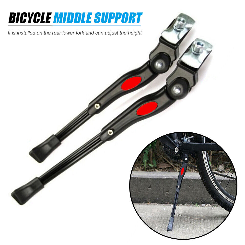 MTB Road Bike Side Parking Support Stand Adjustable Bicycle Kickstand Black