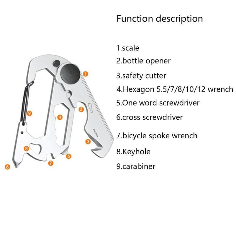 Carabiner Clip, Stainless Keychain Clip Multifunctional Bottle Opener Keychain