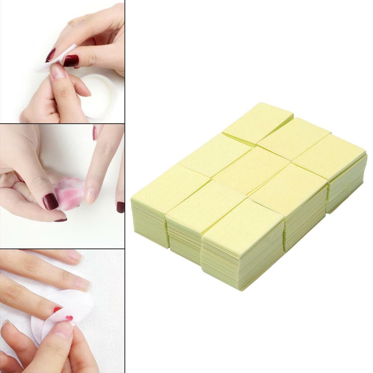 1000Pcs Acrylic UV Gel Tips Remover Eyelash Extension Cleaning Cotton Pads