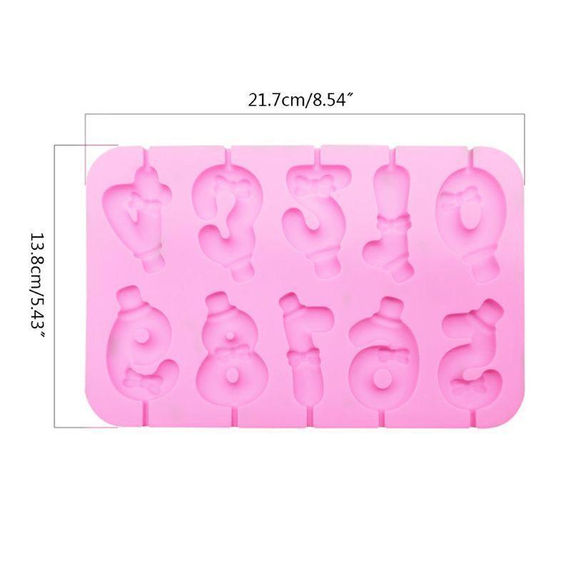 2pcs/set 0-9 Numbers Silicone Lollipop Cookie Mold Chocolate Cake Decorating DIY