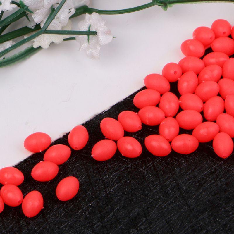 100Pcs Oval Luminous Fishing Lures Fishing Beads Sea Hard Floating Float Tackles