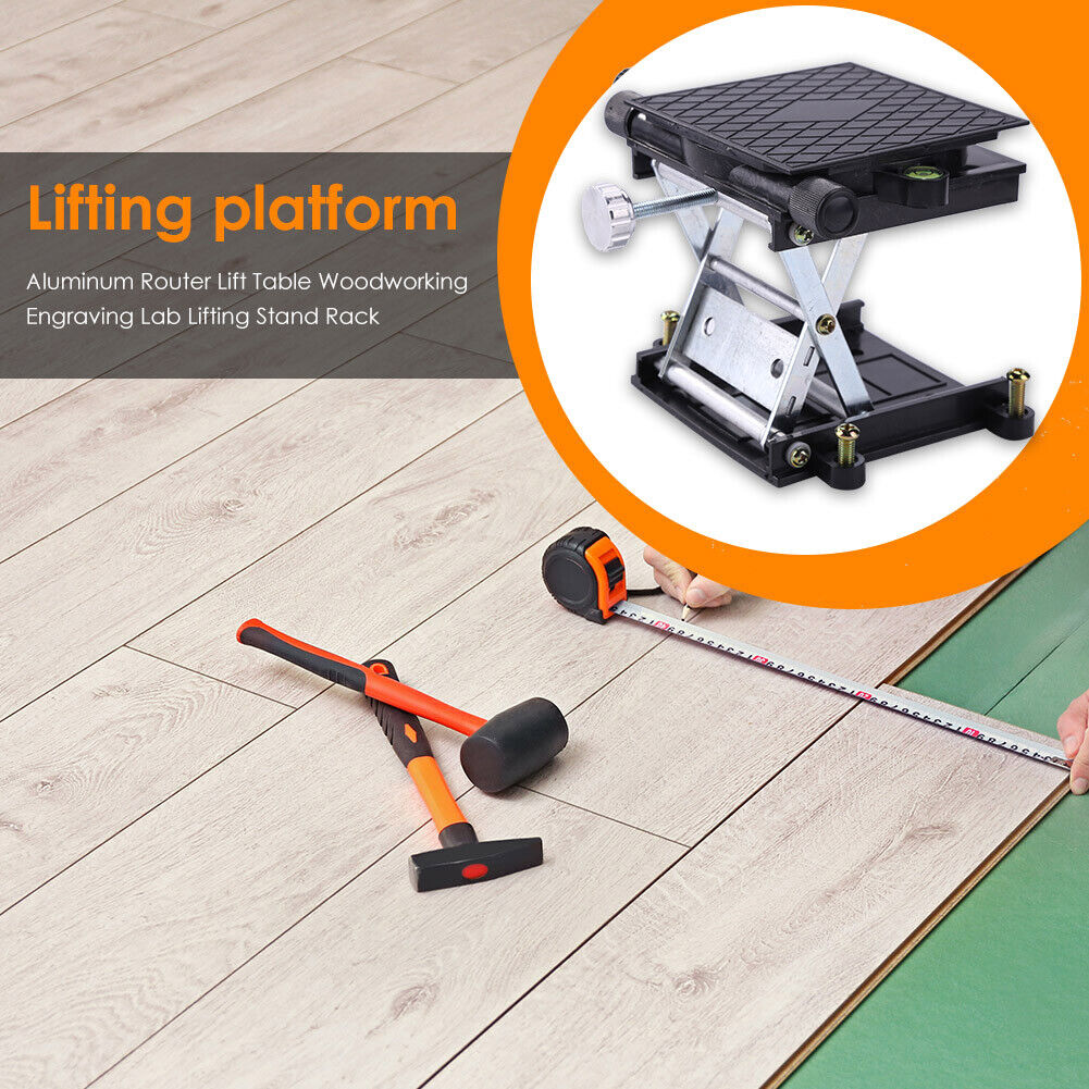 Adjustable Aluminum Router Lift Table Lab Lifting Stand Platform Workbench