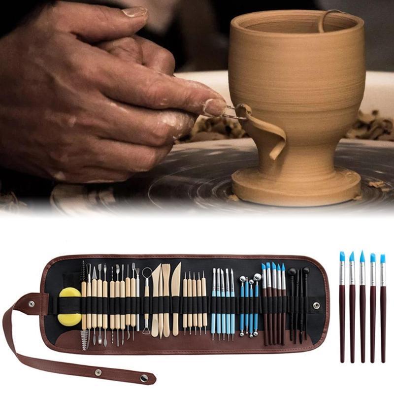 44pcs DIY Clay Sculpture Pottery Tool Carving Point Drill Pen Sculpting Scraer