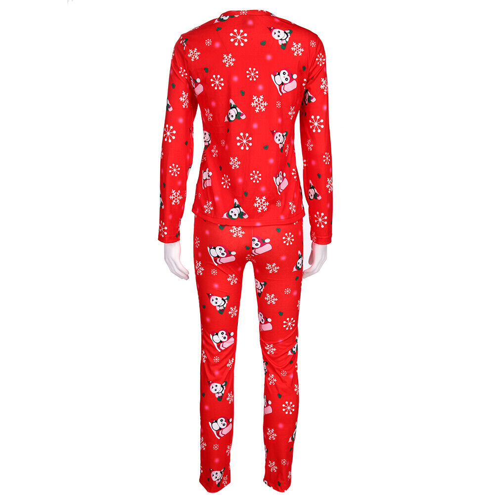 2pcs Xmas Pajamas Set Digital Print Family Matching Pajamas for Mom(XL)-164