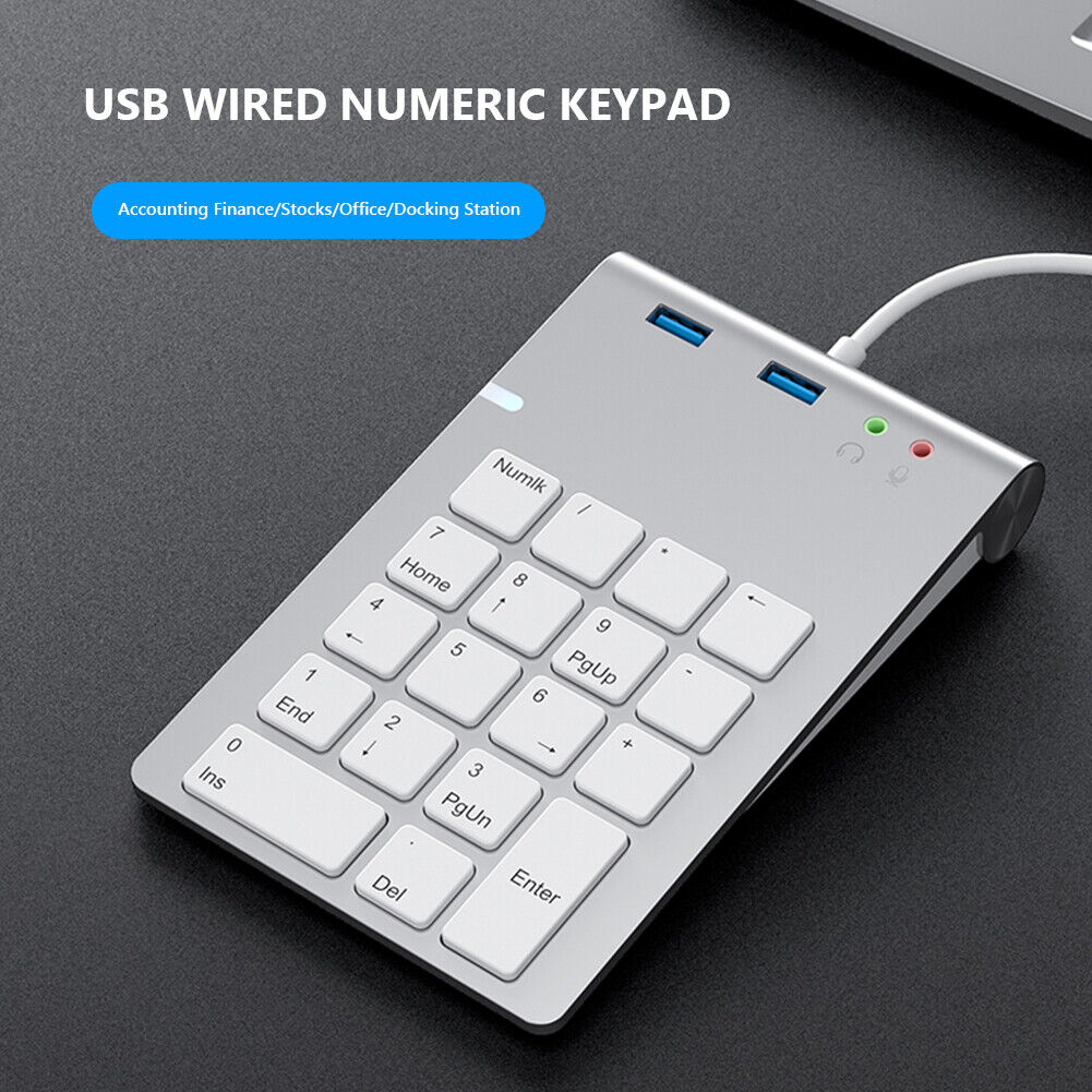 18 Key Numeric Keypad Numpad USB HUB Digital Keyboard for Laptop Desktop PC