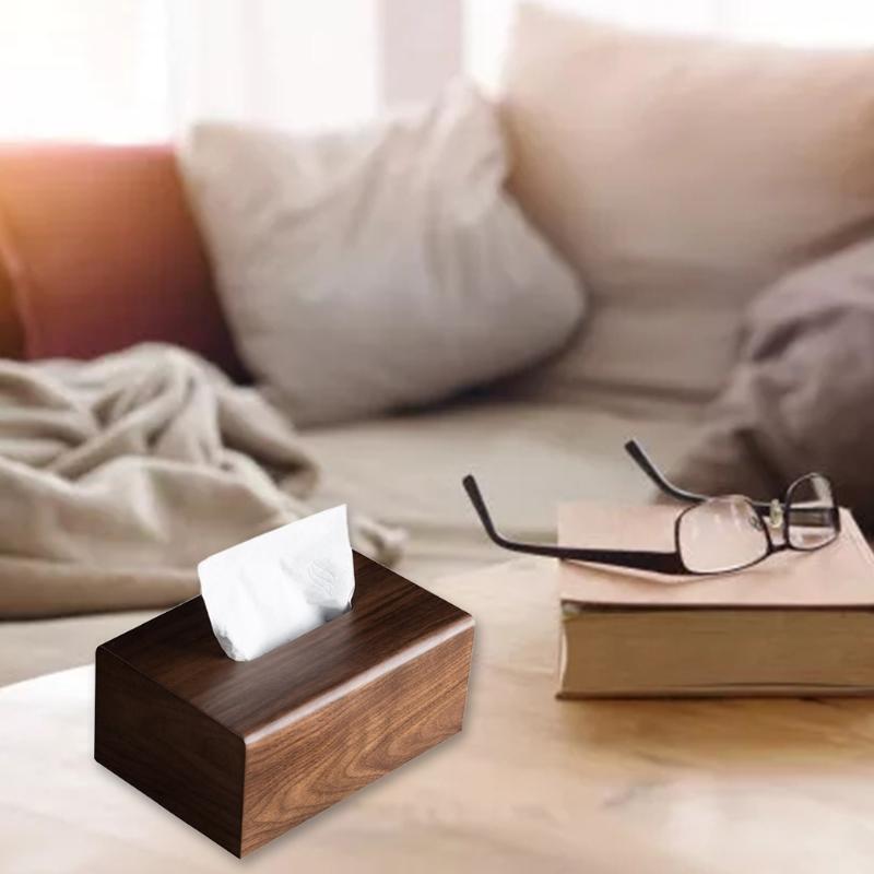 Walnut Tissue Box with Removable Lid Luxury Wooden Paper Holder Napkins Case