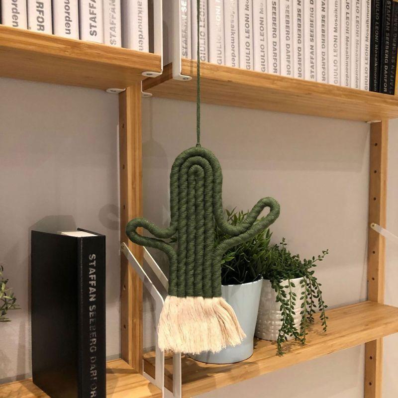 Nordic Woven Cactus Shape Wall Hanging Modern Home Hanging Easy to Use Durable