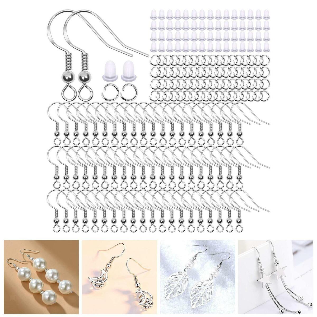 Earrings Hooks Set Jump Rings 150Pieces  Earring Backs Handmade