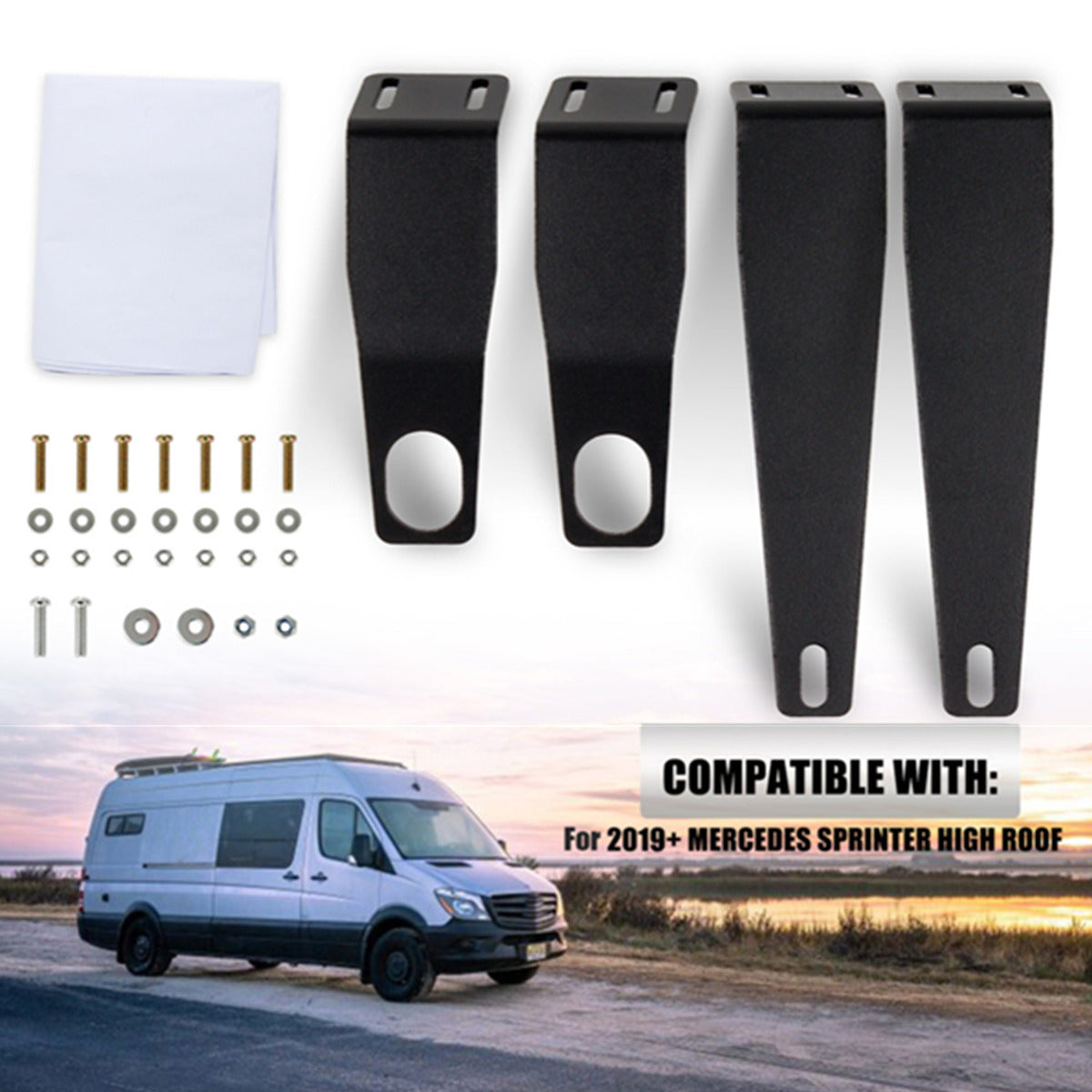 4 Pcs DIY Van Headliner Shelf Kit For Mercedes Benz Sprinter High Roof 2019-Up
