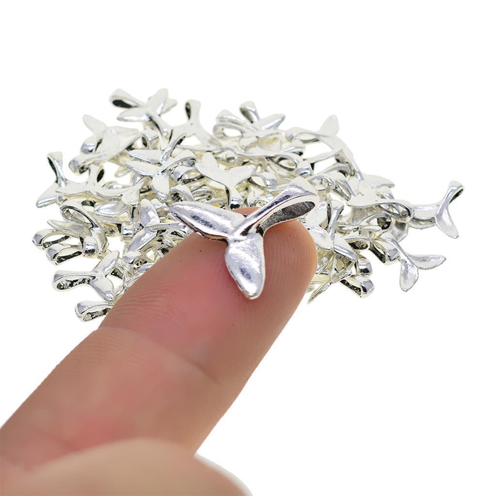 100x Mermaid Fishtail Charms Bracelet Necklace Pendant for Jewelry Making