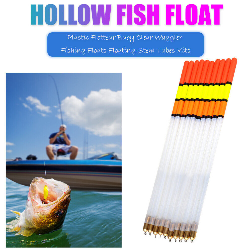 10x Fishing Float Transparent Pipe Drift Carp Feeder Floats Fishing Tackle