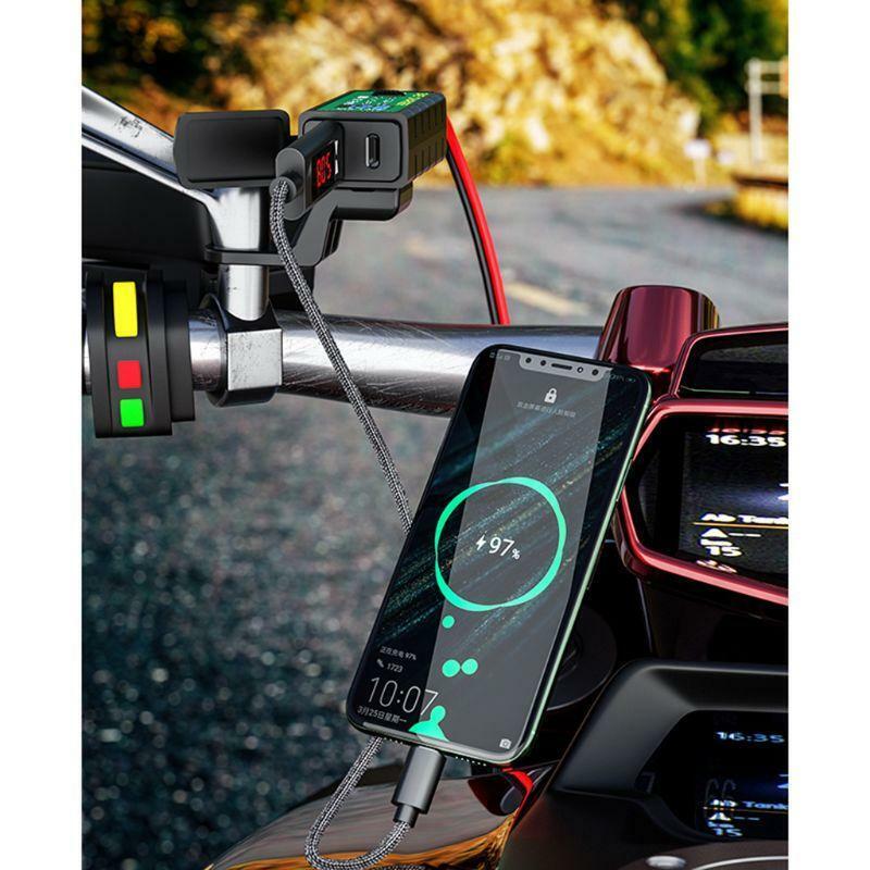 SAE to USB Adapter with ON/Off Switch Dual Port Fast Charging Waterproof