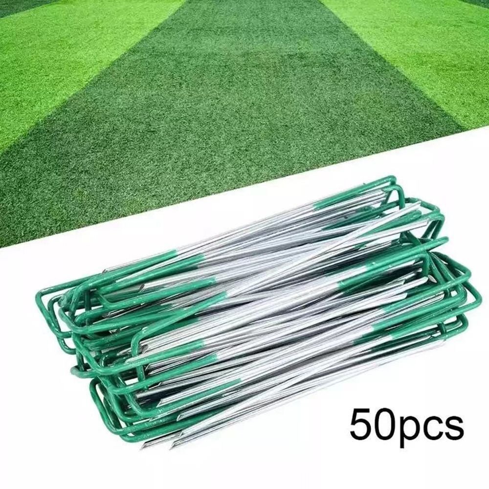 Spray Green Lawn Turf Fixing Nails U-shaped Ground Nails Turf Pegs Lawn Nails