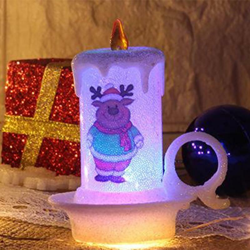 12pc Christmas Decoration Night Candle Light LED Electronic Candle Snowman Light
