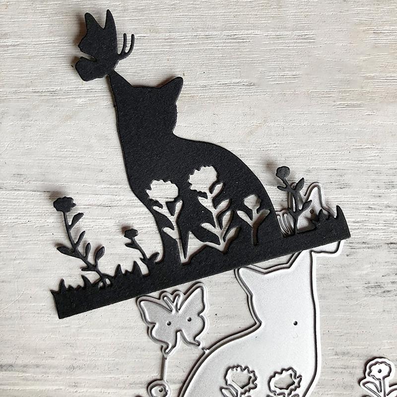 Flower Cat Metal Cutting Dies Photo Album Decoration Accessories DIY Crafts