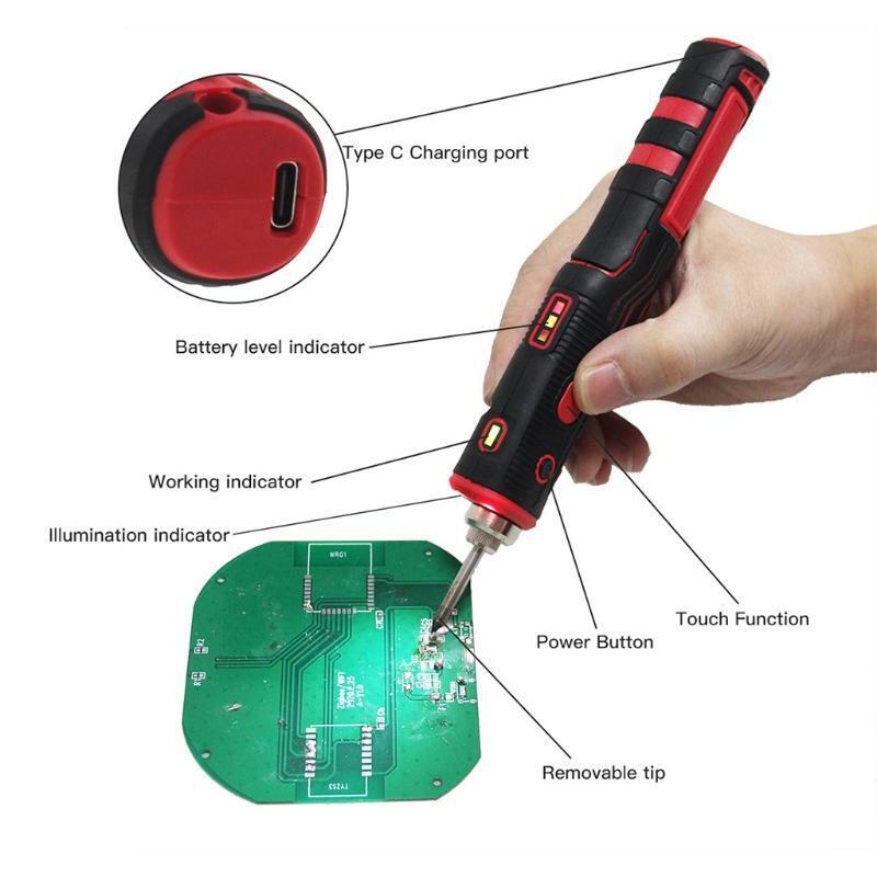 Wireless USB Charging Soldering Iron Kit Rechargeable Welding Iron Kit for DIY